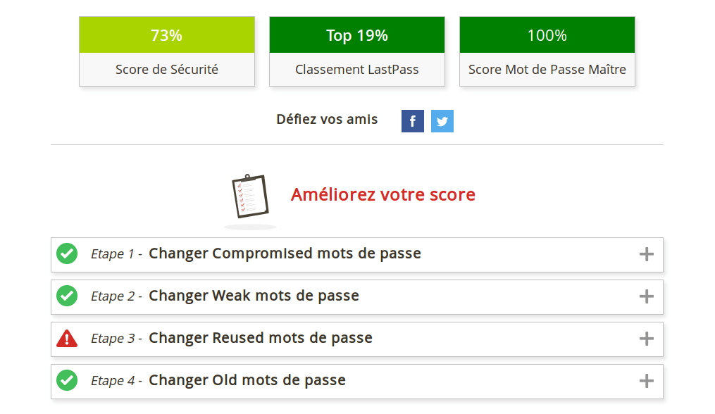 Challenge de sécurité LastPass